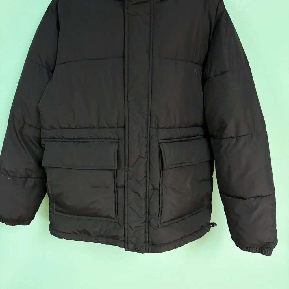 Old Navy Black Hooded Zip Up Frost-Free Puffer Jacket Kids M/8